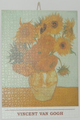 Puzzle 1000 piese asamblat si lipit x2buc: Vincent van Gogh - Floarea Soarelui + 1 buc. peisaj marin , se pot inrama sau expune ca atare drept tablou foto