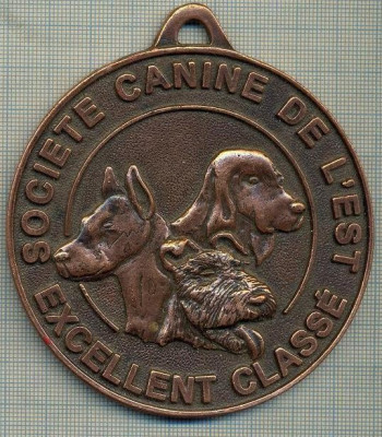 ATAM2001 MEDALIE MARE 12 -TEMA CANINA- SOCIETE CANINE DE L&amp;#039;EST -EXCELLENT CLASSE -FRANTA - starea care se vede foto