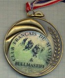 ATAM2001 MEDALIE 06 - TEMA CANINA - CLUB FRANCAIS DU MASTIFF &amp;amp; BULLMASTIFF -FRANTA - panglica tricolorul francez- starea care se vede