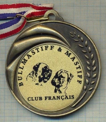ATAM2001 MEDALIE 05 - TEMA CANINA - CLUB FRANCAIS DU BULLMASTIFF &amp;amp;amp; MASTIFF -FRANTA - panglica tricolorul francez- starea care se vede foto