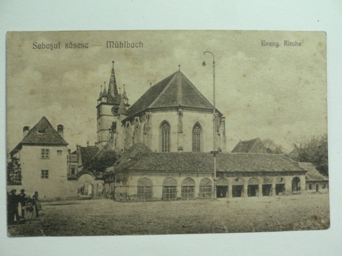 SEBESUL SASESC - MUHLBACH - BISERICA EVANGHELICA - INCEPUT DE 1900 - SEPIA