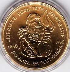 BNR 500 lei 1998 aur 8,64 grame 150 de ani de la revolutia de la 1848 foto