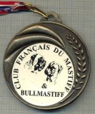 ATAM2001 MEDALIE 03 - TEMA CANINA - CLUB FRANCAIS DU MASTIFF &amp;amp; BULLMASTIFF -FRANTA - panglica tricolorul francez- starea care se vede