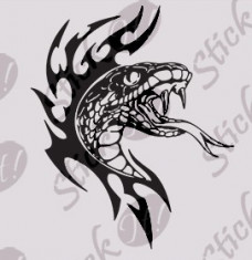 Snake tribal_Sticker diverse_Auto_Moto_DIV-162-Dimensiune: 35 cm. X 29.8 cm. - Orice culoare, Orice dimensiune foto