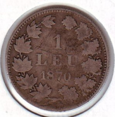 Moneda 1 Leu 1870 foto