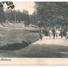 #carte postala(ilustrata)-SLANIC MOLDOVA-Parcul anul 1926