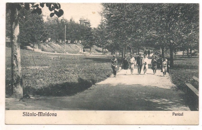#carte postala(ilustrata)-SLANIC MOLDOVA-Parcul anul 1926