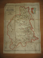 Harta etnografica a Bucovinei intocmita pe temeiul recensamantului oficial din 1910 de Ion Nistor, HARTA BUCOVINA foto