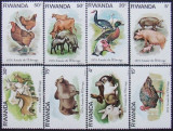 RWANDA 1978 - FAUNA DOMESTICA 8 VALORI, NEOBLITERATE - RW 022