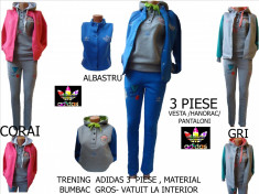 TRENING ADIDAS 3 PIESE ,MATERIAL BUMBAC GROS- VATUIT LA INTERIOR, MODEL 2015- LIVRARE GRATUITA IN TOATA TARA foto