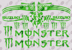 Suzuki Monster Kit_Sticker Motor_Scuter_Tuning_MDEC-055-Dimensiune: 35 cm. X 24.5 cm. - Orice culoare, Orice dimensiune foto