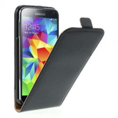 Husa Flip Vertical Samsung Galaxy S5 Piele Neagra foto