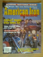 Revista AMERICAN IRON MAGAZINE (for people who love Harley Davidsons) - june 1993 foto