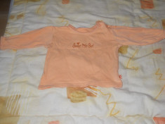 Set bluza portocalie si bluza gri ,din bumbac, pentru copil 6-12 luni 80 cm foto