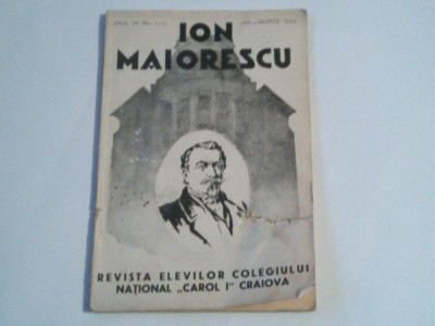 ION MAIORESCU - REVISTA ELEVILOR COLEGIULUI NATIONAL &amp;quot;CAROL I&amp;quot; CRAIOVA ~ IAN.-MARTIE 1934 ~ foto