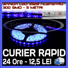 ROLA BANDA 300 LED - LEDURI SMD 3528 ALBASTRU (ALBASTRA, ALBASTRE) - 5 METRI, IMPERMEABILA (WATERPROOF), FLEXIBILA foto