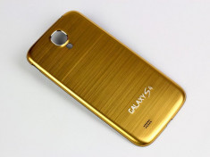 Capac spate inlocuire capac baterie gold aluminiu Samsung Galaxy S4 i9500 i9505 + folie ecran foto