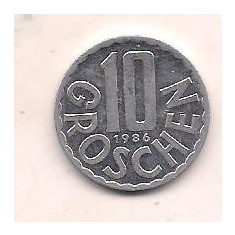 No(2) moneda-AUSTRIA -10 groschen 1986