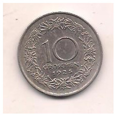 No(2) moneda-AUSTRIA -10 groschen 1925