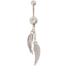 Piercing / cercel de buric din otel model aripi de inger Angel Wings foto