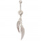 Piercing / cercel de buric din otel model aripi de inger Angel Wings