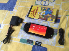 PSP 3004 SLIM MODAT + CARD PRO DUO + Adaptor microsd+ Incarcator + Cablu date + joc umd cadou STARE FT BUNA ! foto