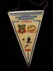 PENTRU UN FAN STEAUA BUCURESTI - FANION - STEAUA BUCURESTI - EINDHOVEN - CUPA CAMPIONILOR EUROPENI - 18 OCTOMBRIE 1989 foto