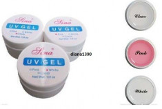 Geluri uv set 3 geluri unghii constructie manichiura sina clear pink white foto