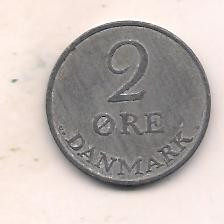 No(1) moneda-DANEMARCA -2 Ore 1959 foto
