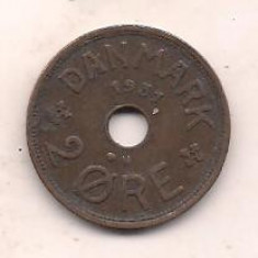 No(1) moneda-DANEMARCA -2 Ore 1931