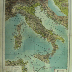 HARTA VECHE - ITALIA - DIN ATLAS GEOGRAFIC 1924