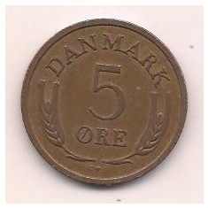 No(1) moneda-DANEMARCA - 5 Ore 1970