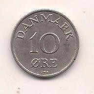 No(1) moneda-DANEMARCA -10 Ore 1957 foto