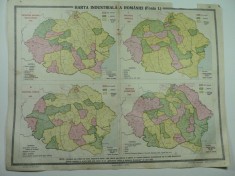 HARTA VECHE-HARTA INDUSTRIALA A ROMANIEI MARI-FOAIA I -DIN ATLAS GEOGRAFIC 1924