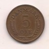 No(1) moneda-DANEMARCA -5 Ore 1963, Europa