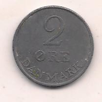 No(1) moneda-DANEMARCA -2 Ore 1959
