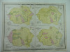Harta Veche Romania Mare Industriala, Atlas Geografic 1924, Foaia II, Institutul Cartografic Unirea Brasov, 41x31cm
