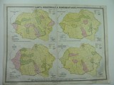 HARTA VECHE - HARTA INDUSTRIALA A ROMANIEI MARI FOAIA II - ATLAS GEOGRAFIC 1924