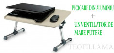 MASUTA LAPTOP din lemn E-table Masa pliabila picioare metalice (TRANSPORT GRATUIT) foto