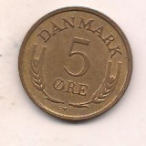 No(1) moneda-DANEMARCA -5 Ore 1971, Europa