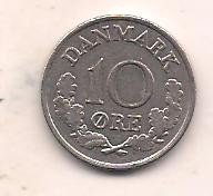 No(1) moneda-DANEMARCA -10 Ore 1966