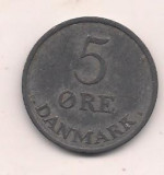 No(1) moneda-DANEMARCA - 5 Ore 1957, Europa