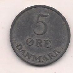 No(1) moneda-DANEMARCA - 5 Ore 1957