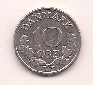 No(1) moneda-DANEMARCA -10 Ore 1969 foto