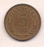 No(1) moneda-DANEMARCA -5 Ore 1963, Europa