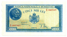 ROMANIA BANCNOTA 5000 5 000 LEI 20 MARTIE 1945 NECIRCULATA foto