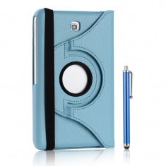 Husa rotativa 360 grade ptr.Samsung Galaxy Tab 4 7&amp;quot; T230/T231/T235 *ICE BLUE*+Folie protectie ecran+Touch Pen GRATIS foto