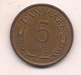 No(1) moneda-DANEMARCA -5 Ore 1966, Europa