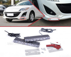 Proiectoare AUTO cu Led ,Lumini Zi , Daytime Running Lights , DRL , Daylight 6 LED High Power ALB XENON - COD 1001 - foto