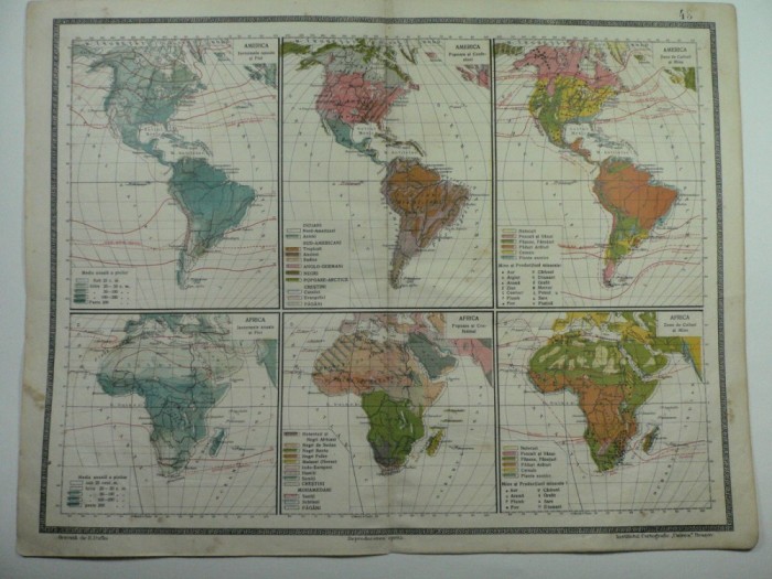 HARTI VECHI ANUL 1924 - AMERICA HARTI - INSTITUTUL CARTOGRAFIC &quot;UNIREA&quot; BRASOV